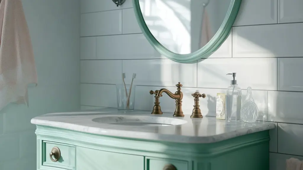 Soft and Romantic Vintage Bathroom Ideas in Pastel Tones for a Charming Retreat