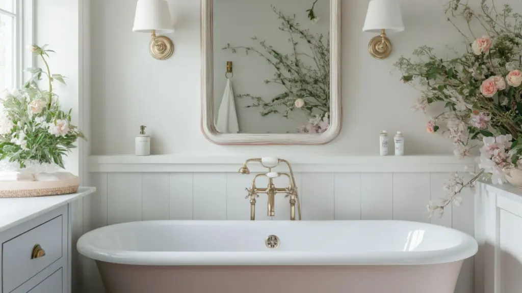 Soft and Romantic Vintage Bathroom Ideas in Pastel Tones for a Charming Retreat