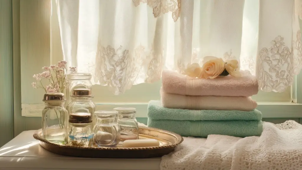 Soft and Romantic Vintage Bathroom Ideas in Pastel Tones for a Charming Retreat