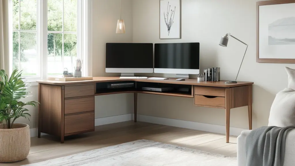 Work From Home Set Up with Dual Monitors: Maximize Efficiency and Comfort in Your Living Room