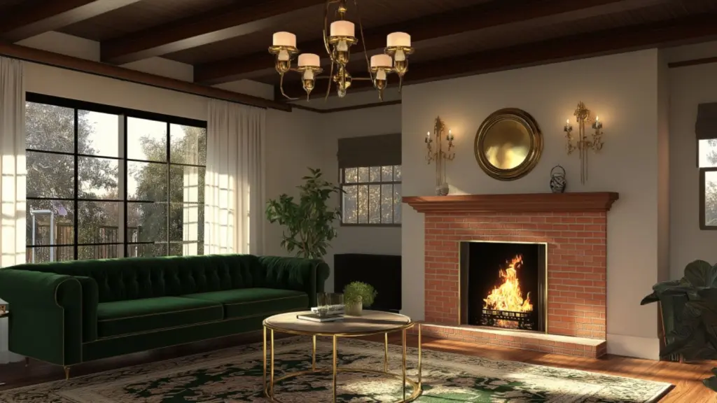 Stylish Home Decor Ideas Using Colors That Go With Red Brick in the Living Room