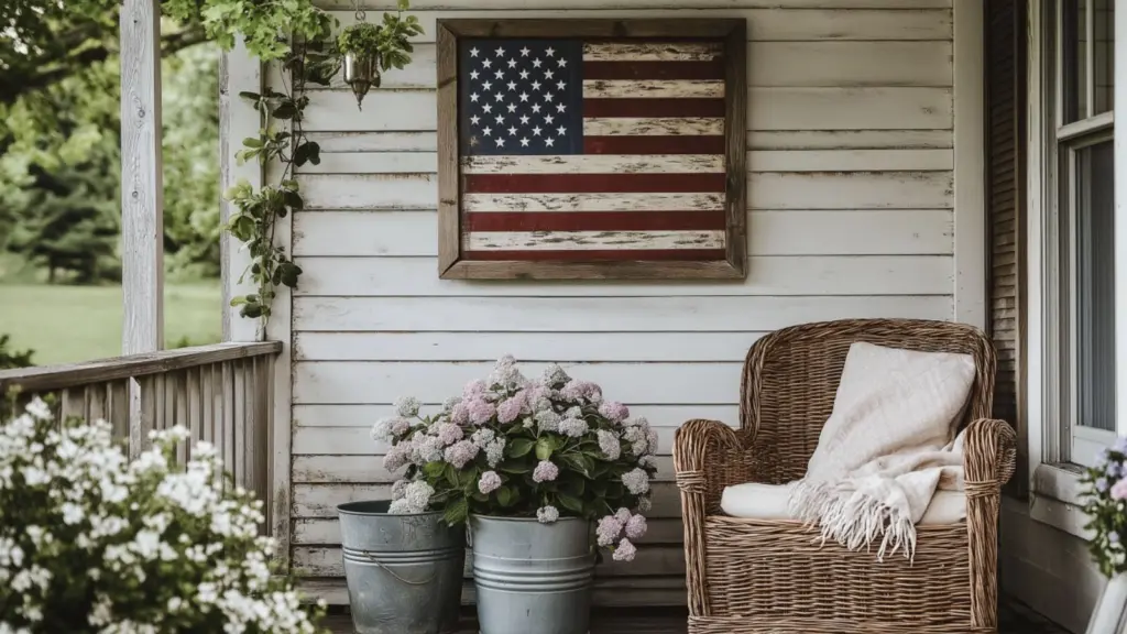 Simple Farmhouse Patriotic Decor for a Cozy Summer Home