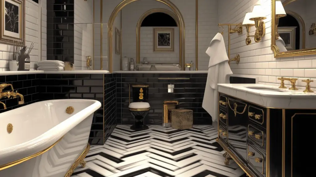 Art Deco Bathroom Interior Style for a Glamorous Finish