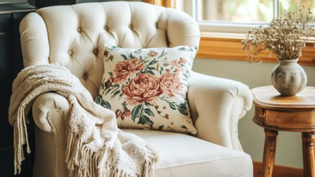 Cozy Reading Corners in a Vintage Cottage Living Room