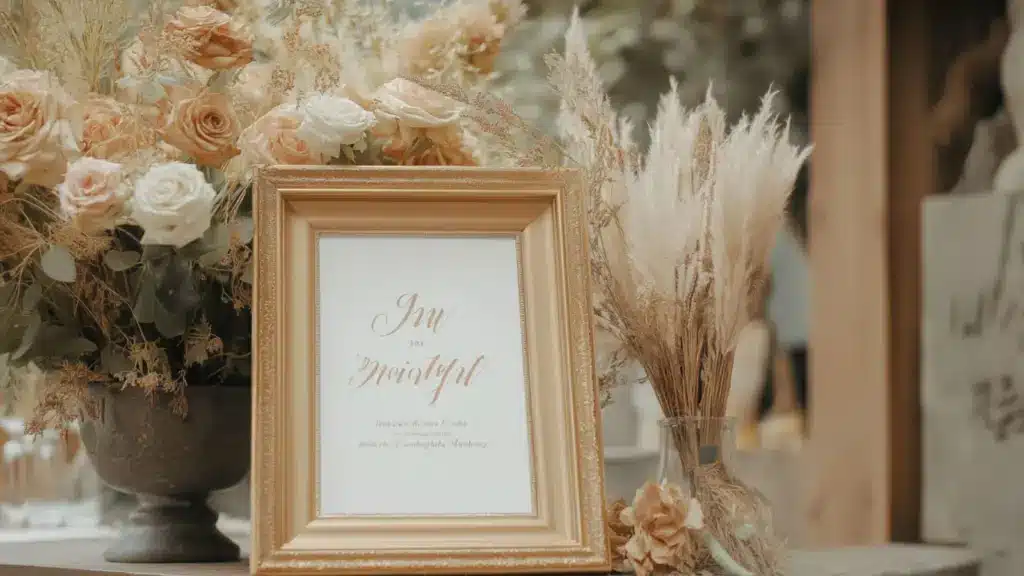 Neutral Guest Book Table Decor for a Classic Look That Blends Elegance and Simplicity