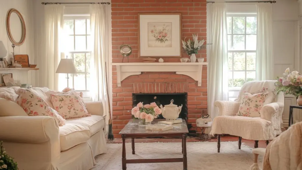 Stylish Home Decor Ideas Using Colors That Go With Red Brick in the Living Room
