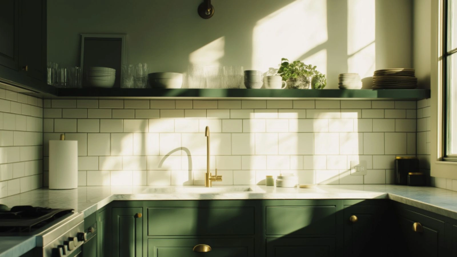 How to Make a Dark Green Kitchen Feel Bright and Airy