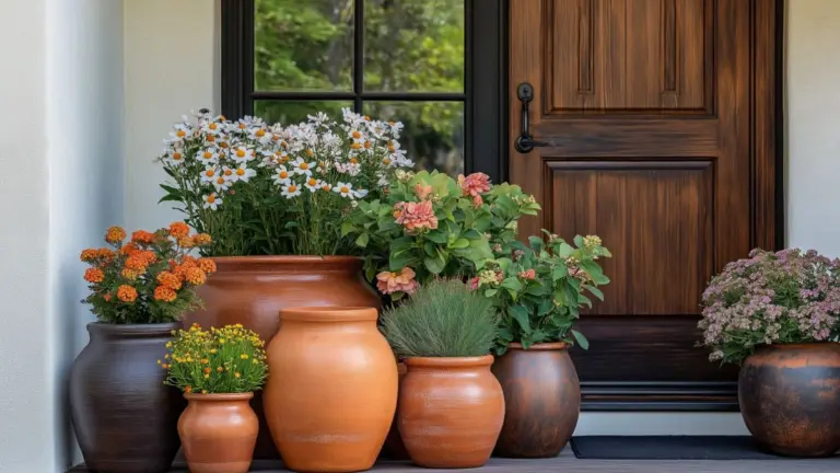How to Style Front Porch Flower Pots with Colorful Blooms