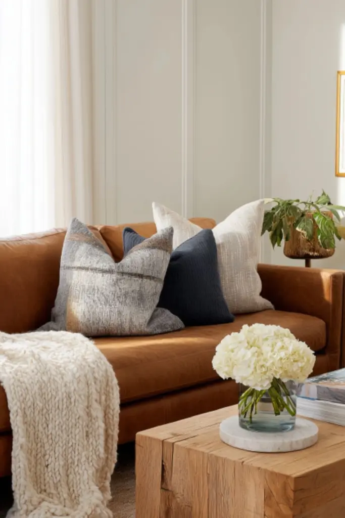 Stylish Living Room Decor Ideas with a Brown Couch as the Chic Focal Point