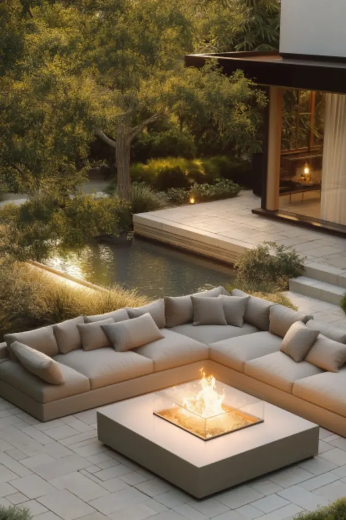 Contemporary Outdoor Fire Pit Seating Ideas with Modular Furniture for Modern Living