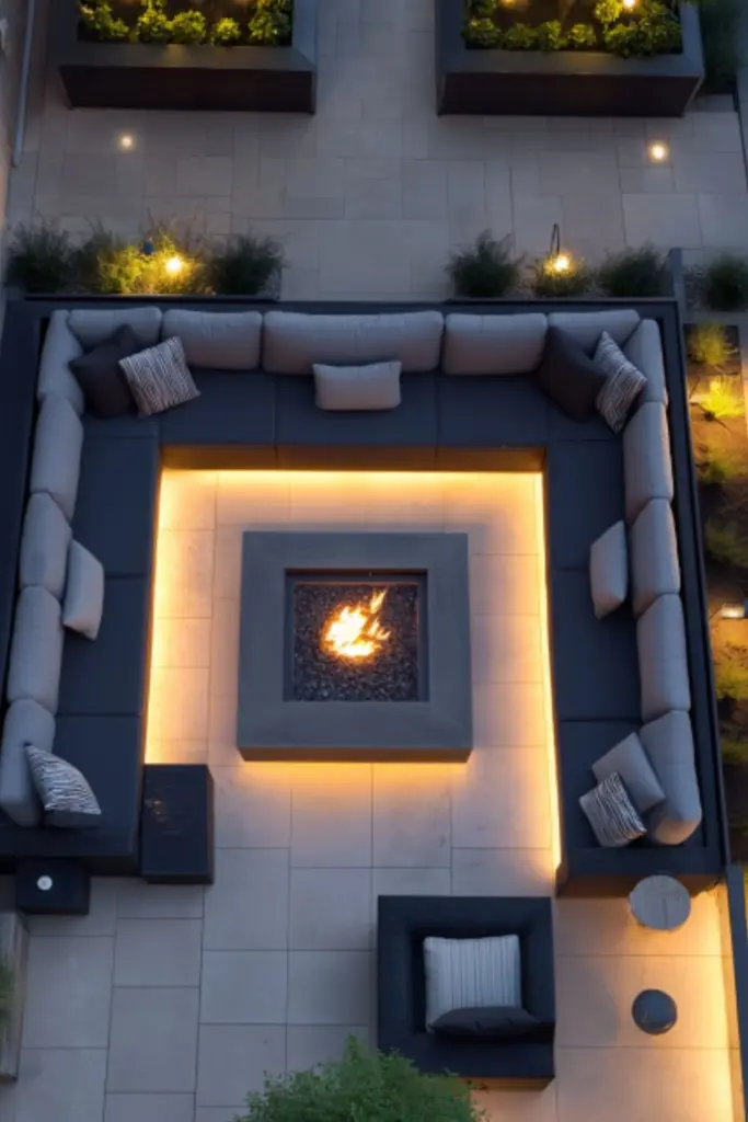 Contemporary Outdoor Fire Pit Seating Ideas with Modular Furniture for Modern Living