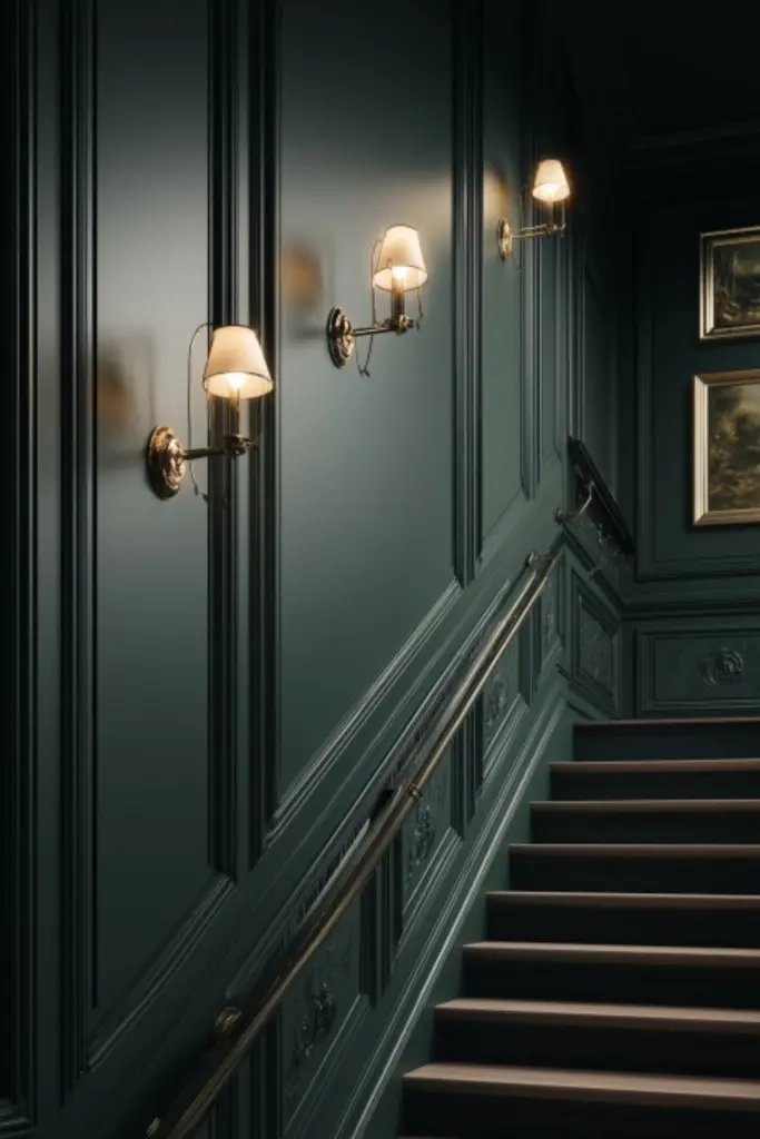 Luxury Staircase Wall Design with Moulding Details: Timeless Elegance for Modern Homes