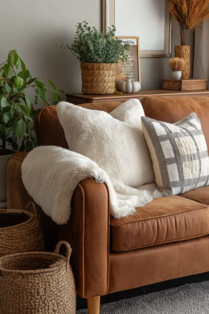 How to Style Brown Couch Decor for a Cozy Fall Living Room Makeover