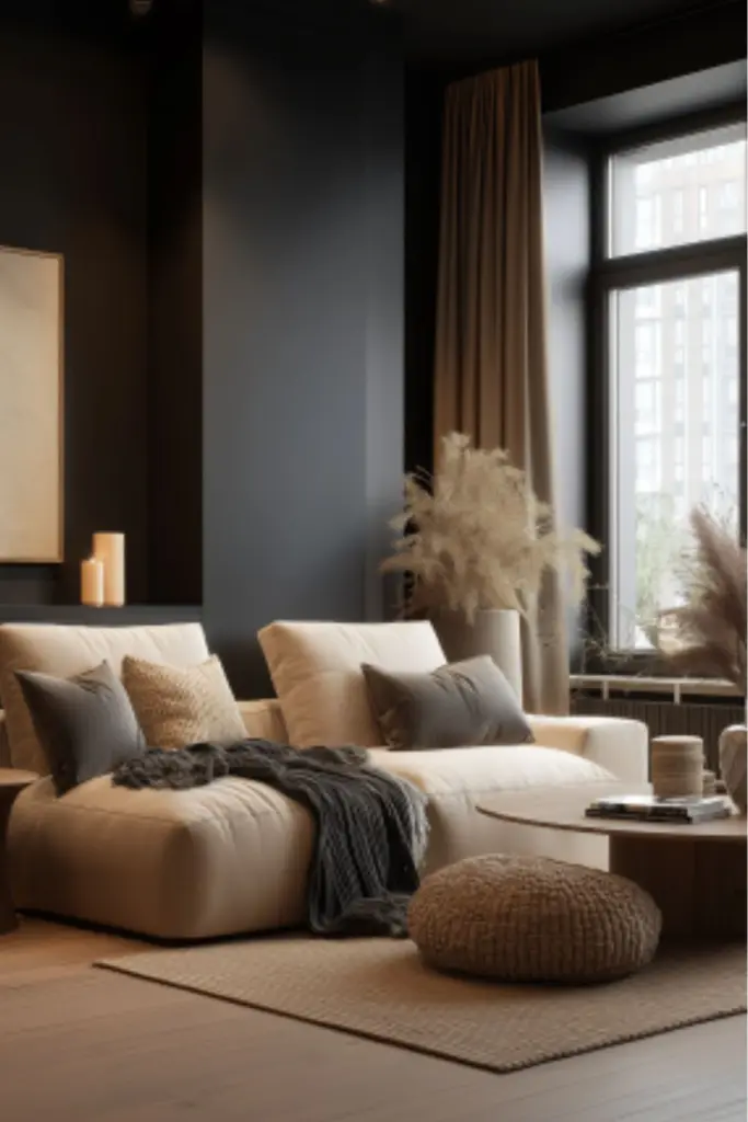 Cozy Black Living Room Ideas for Apartments with Warm Lighting and Timeless Style