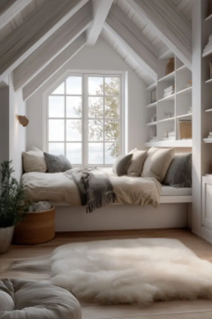 Dreamy Stockholm Bedroom Setup with Attic Charm: Light-Filled Scandinavian Design