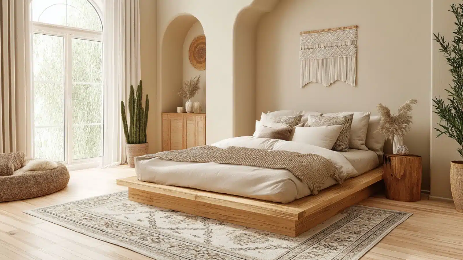 Boho Cozy Master Bedroom Decor with Layered Textiles for Effortless Style and Warmth