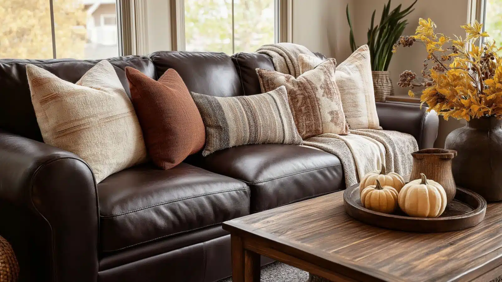 How to Style Brown Couch Decor for a Cozy Fall Living Room Makeover