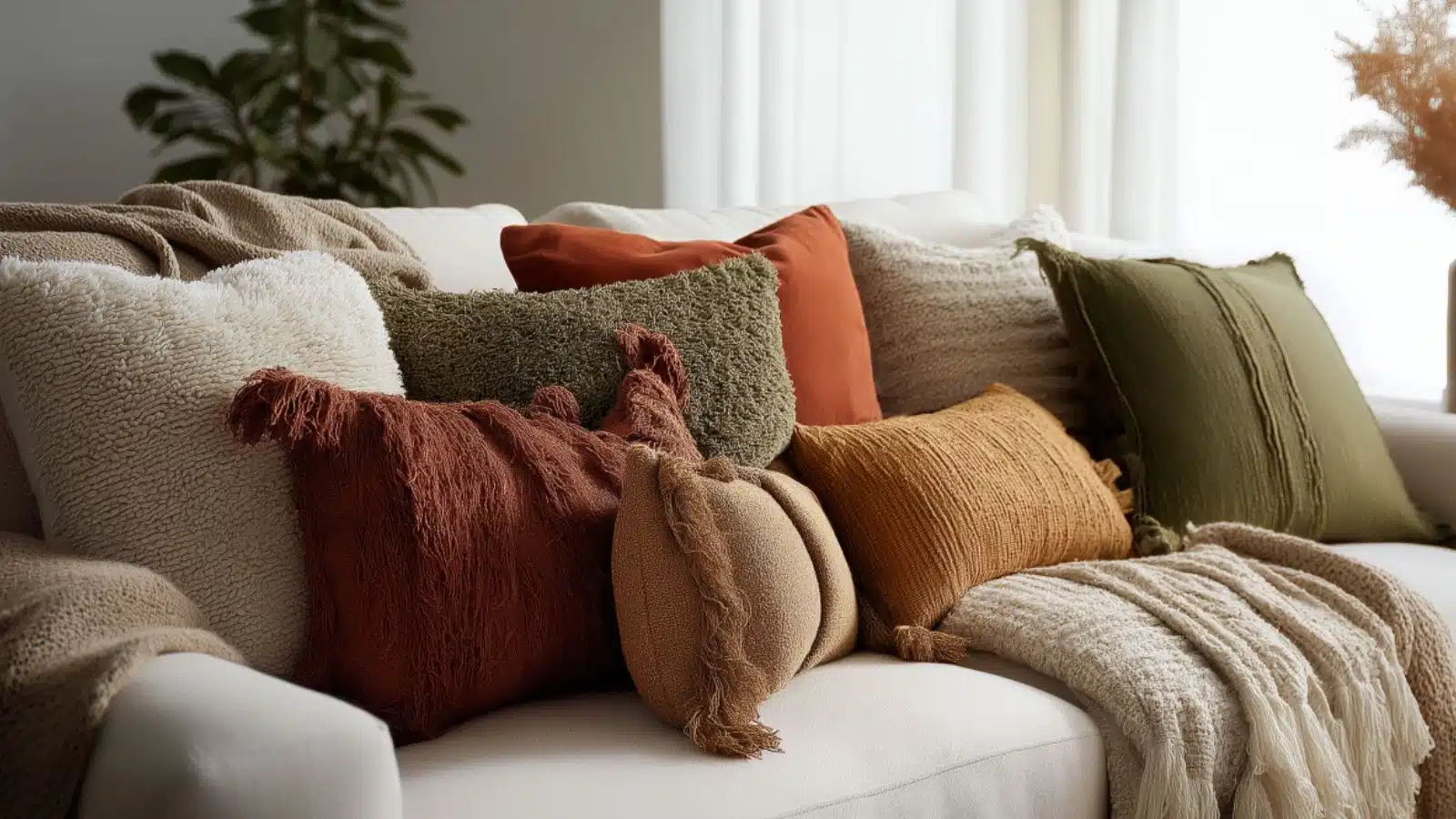 Earthy Accents That Pop on a White Couch: Natural Home Decor Ideas That Warm Up Any Space