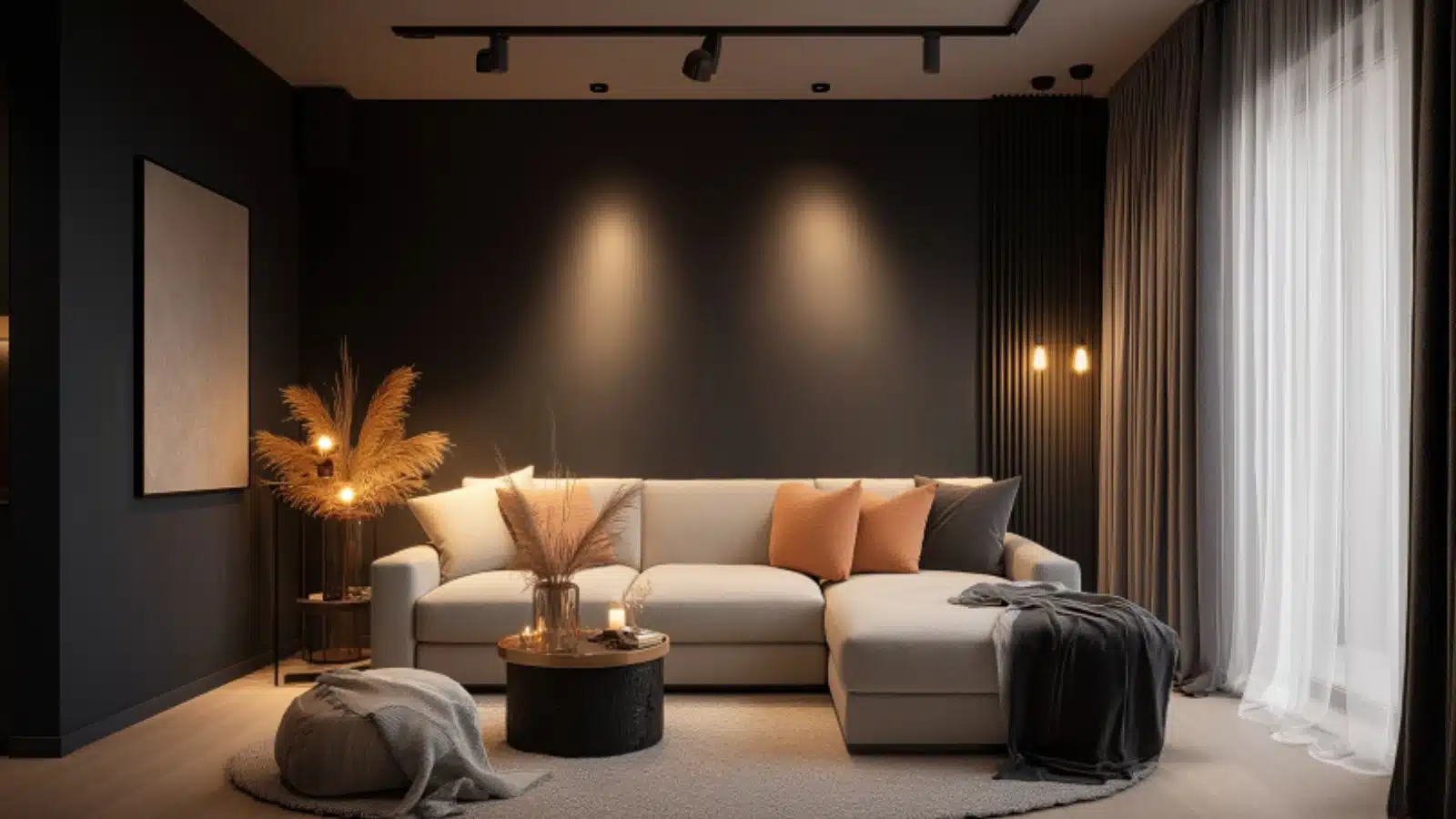 Cozy Black Living Room Ideas for Apartments with Warm Lighting and Timeless Style