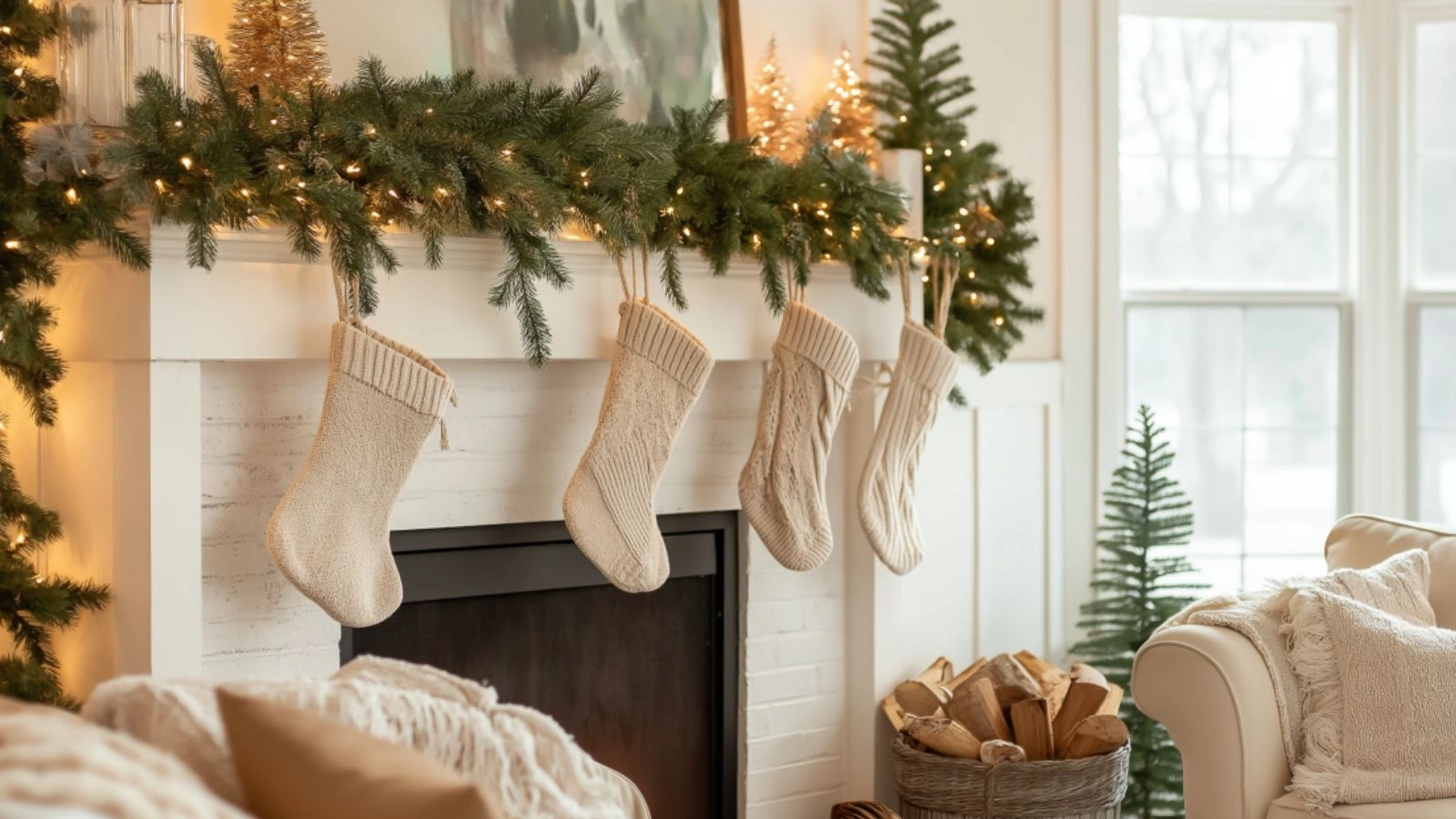 Cozy Farmhouse Christmas Decor with Natural Accents and Vintage Charm