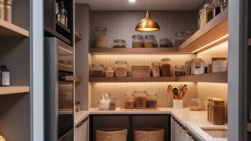 Elegant Pantry Organisation with a Touch of Luxury: Design Ideas for a Sophisticated Storage Space