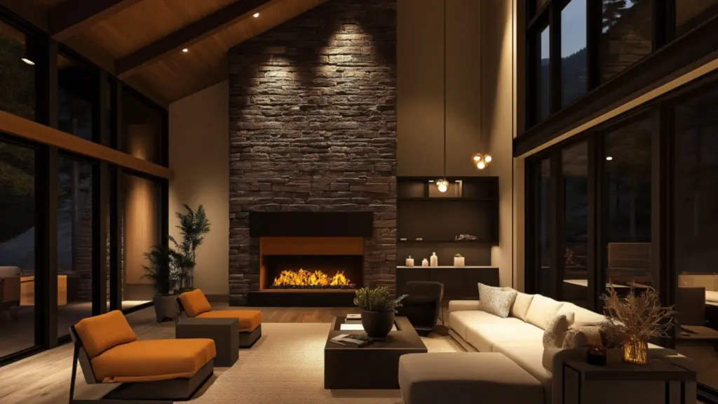 Cozy and Modern Fireplace Wall Ideas for Open Concept Living Spaces