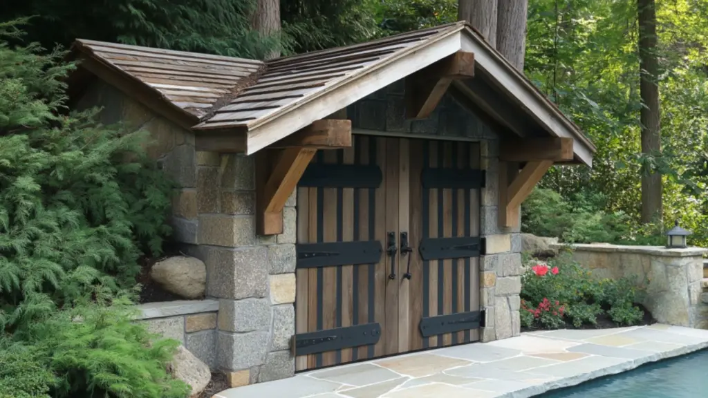 Rustic Wood Pool Pump Cover Ideas to Elevate Your Poolside Decor