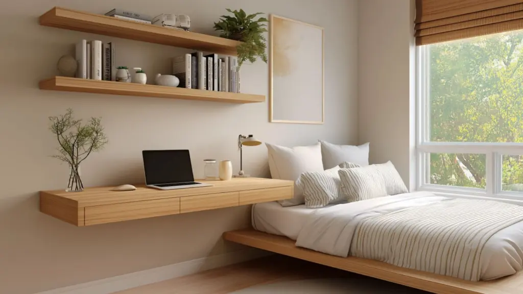 DIY Floating Bedroom Desk Ideas for Tiny Rooms