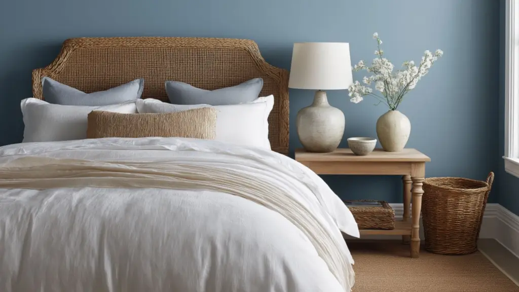Serene Ocean Themed Bedroom Makeover with Blue Walls