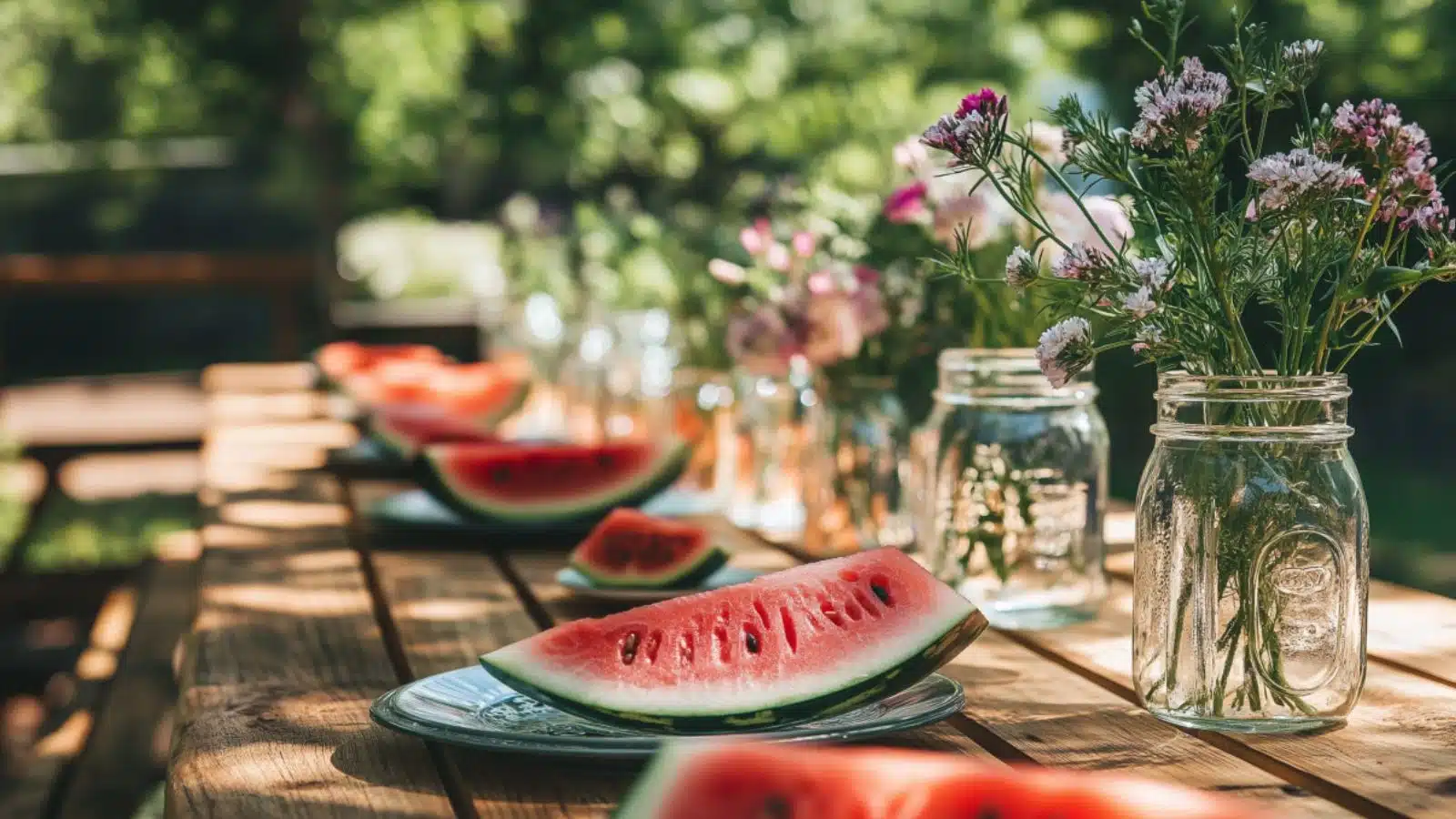 Easy DIY Summer Tablescapes with Watermelon and Mason Jar Decor