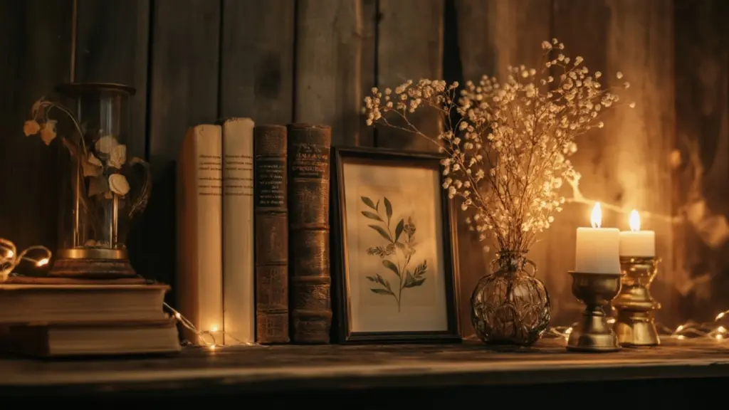 Dark Cottagecore Bedroom Decor: Mocha Woods & Fairy Lights