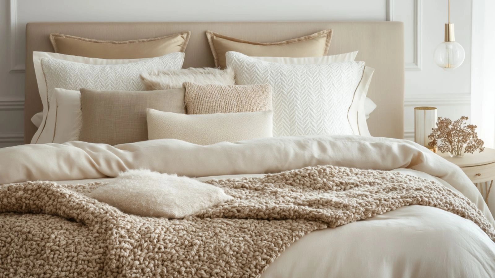 Elegant Fall Bedroom Decor Ideas with Gold Accents and Neutral Tones