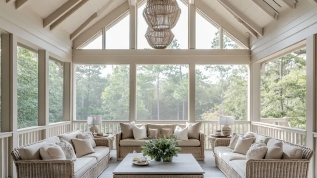 Elegant Screened In Porch Ideas Featuring Vaulted Ceilings for Stylish Outdoor Living