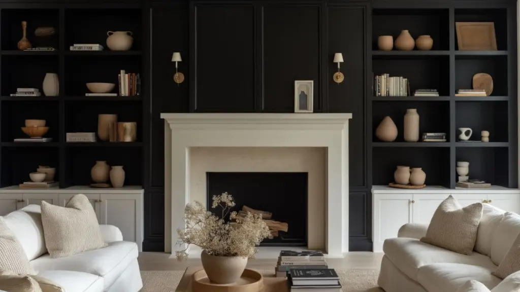 Transform Your Space with a Sleek Black Fireplace Wall for Modern Elegance