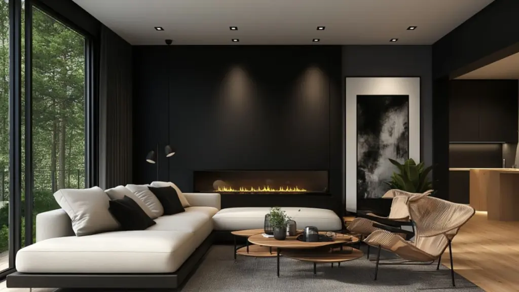 Transform Your Space with a Sleek Black Fireplace Wall for Modern Elegance