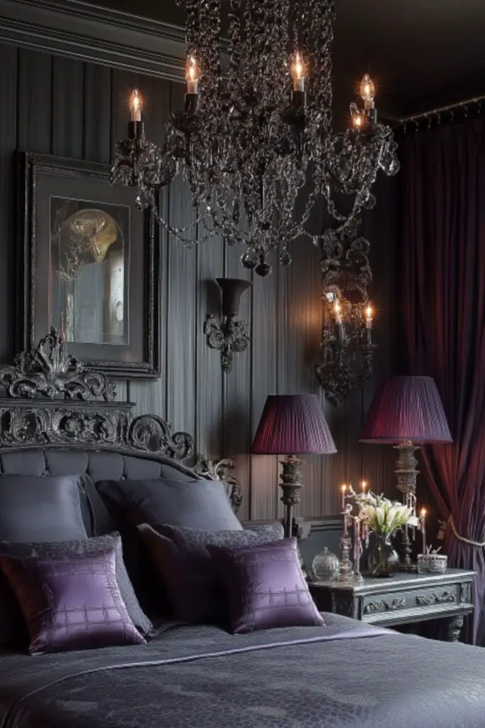 Purple Gothic Bedroom Accents That Capture Mystical Charm and Elegance