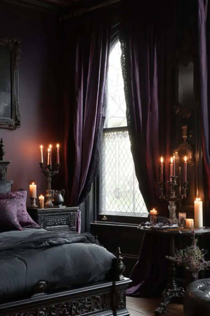 Purple Gothic Bedroom Accents That Capture Mystical Charm and Elegance