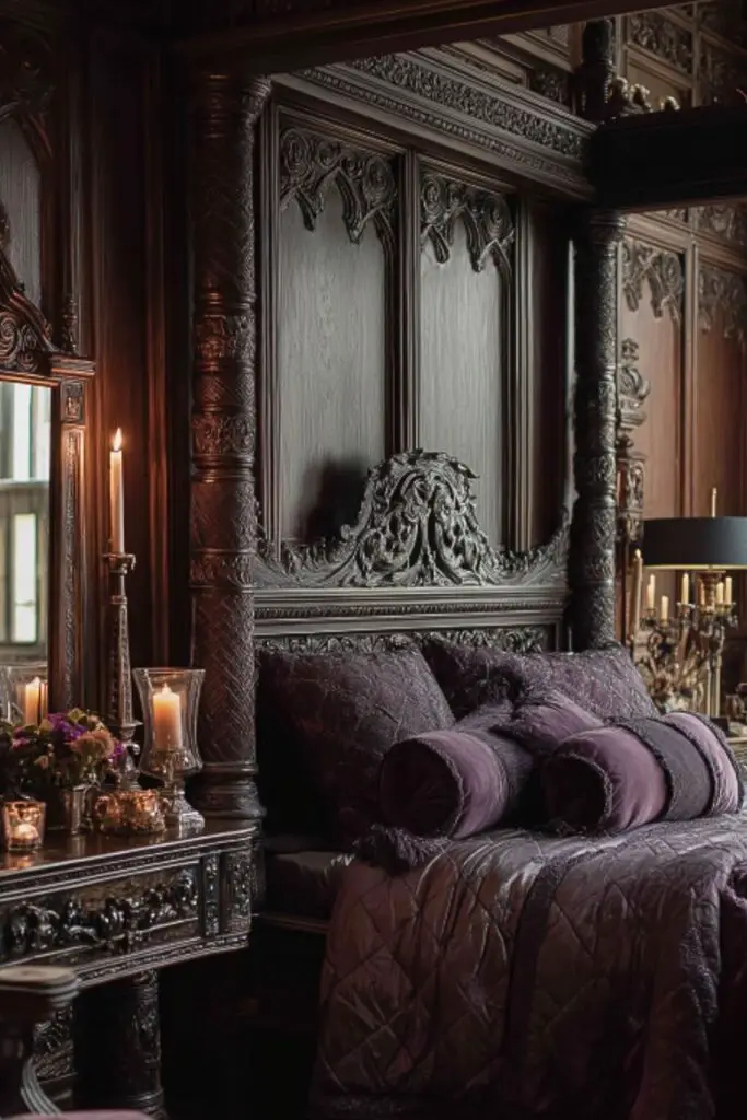 Purple Gothic Bedroom Accents That Capture Mystical Charm and Elegance