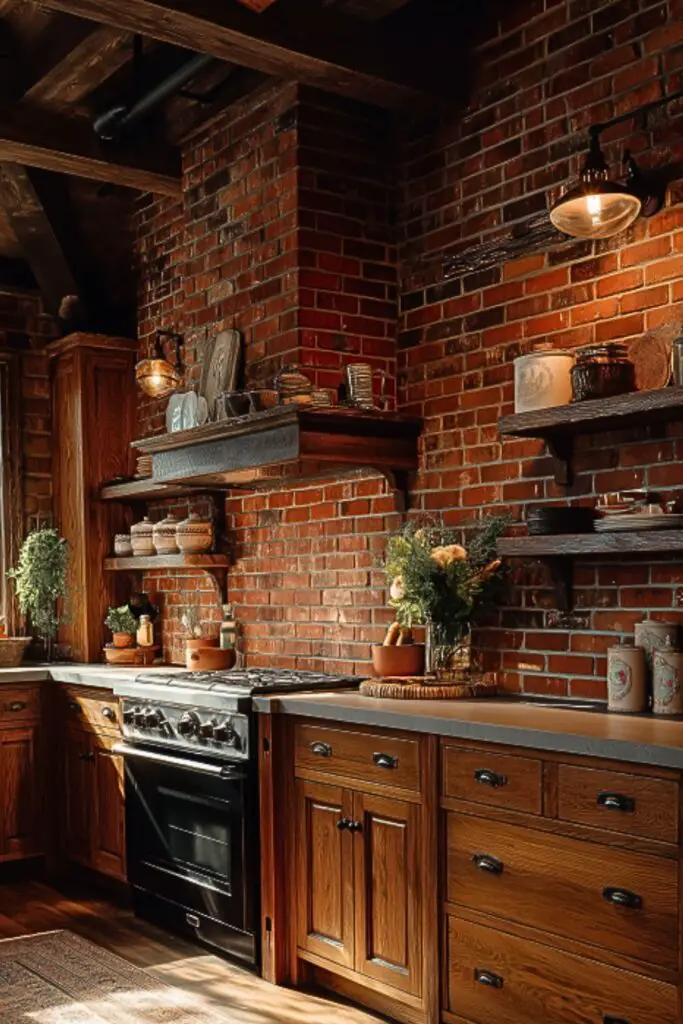 Transform Your Space with a Farmhouse Kitchen Brick Backsplash for Rustic Charm