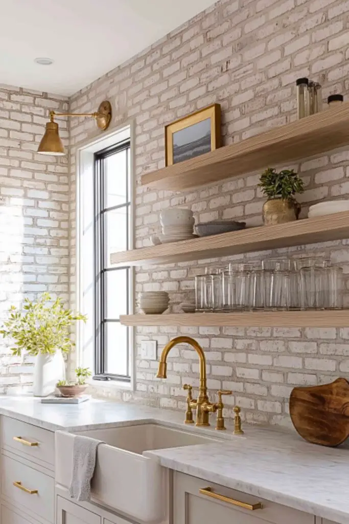 Transform Your Space with a Farmhouse Kitchen Brick Backsplash for Rustic Charm
