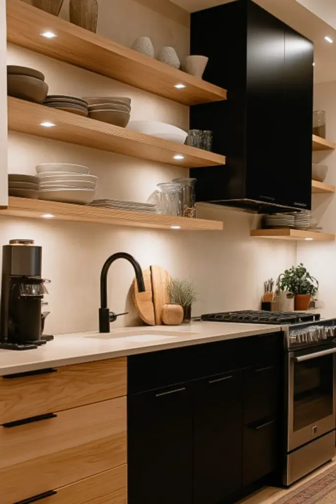 Budget-Friendly Black and Natural Wood Kitchen Upgrades That Transform Your Space