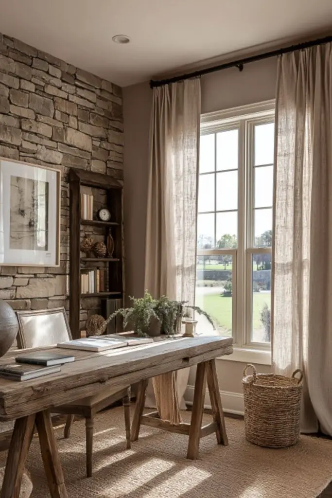 Rustic Cozy Home Office Ideas to Create a Relaxed and Productive Workday