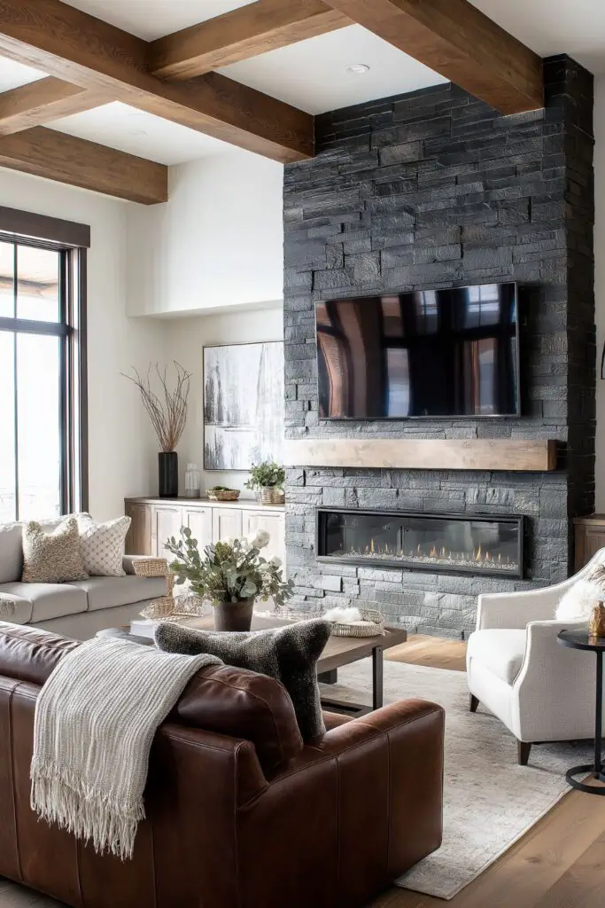 Elegant Black Fireplace TV Wall Designs That Add Drama and Sophistication to Any Space