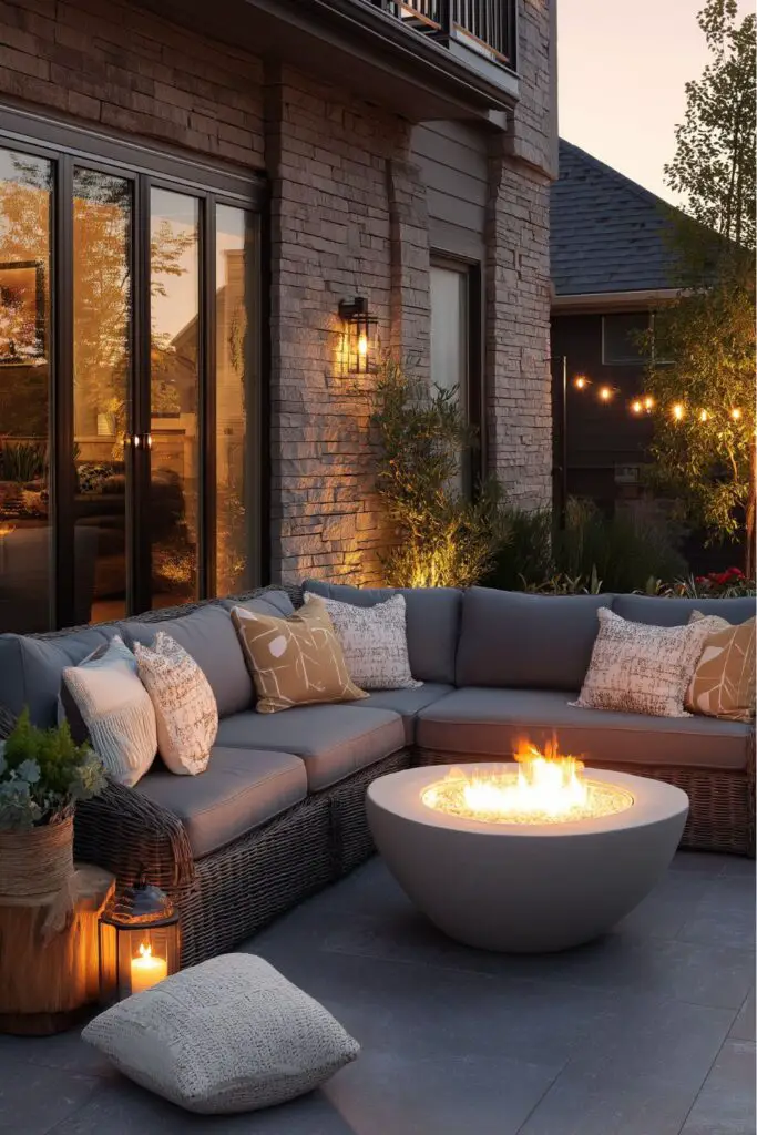 Perfect Patio Layout With Sectional Sofa and Fire Bowl: Design Ideas for a Cozy Outdoor Retreat