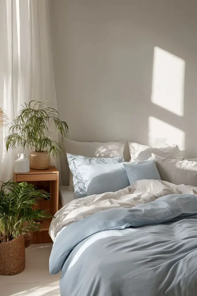 Minimalist Blue and White Dorm Room Design Ideas for a Calm, Stylish College Space