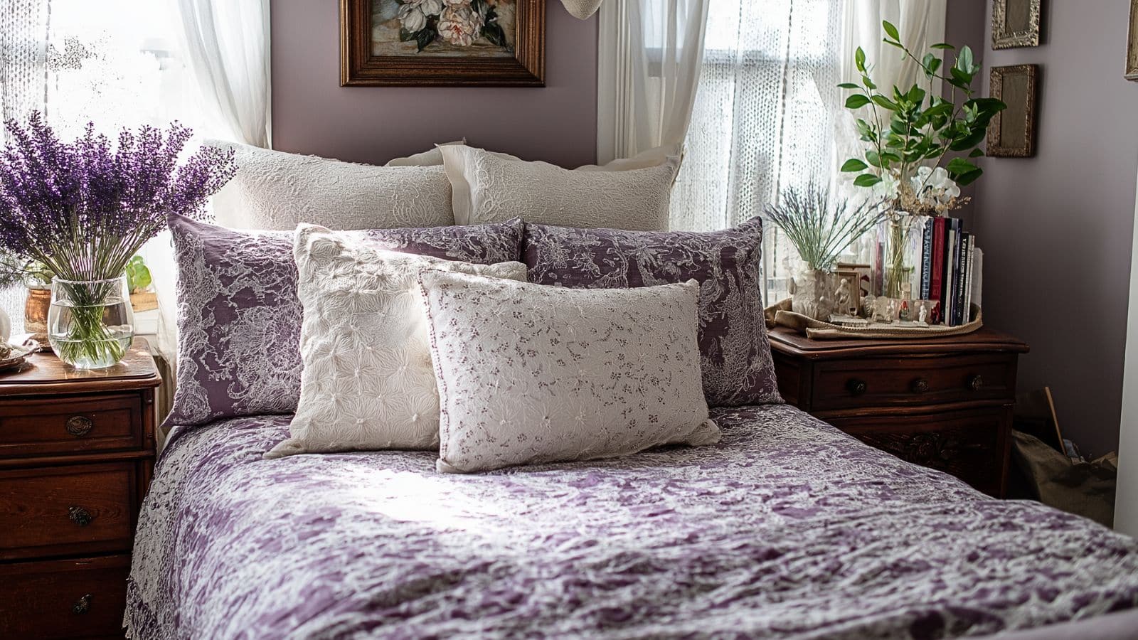 Purple Vintage Floral Bedding Sets for Dreamy Rooms That Radiate Romance and Timeless Charm