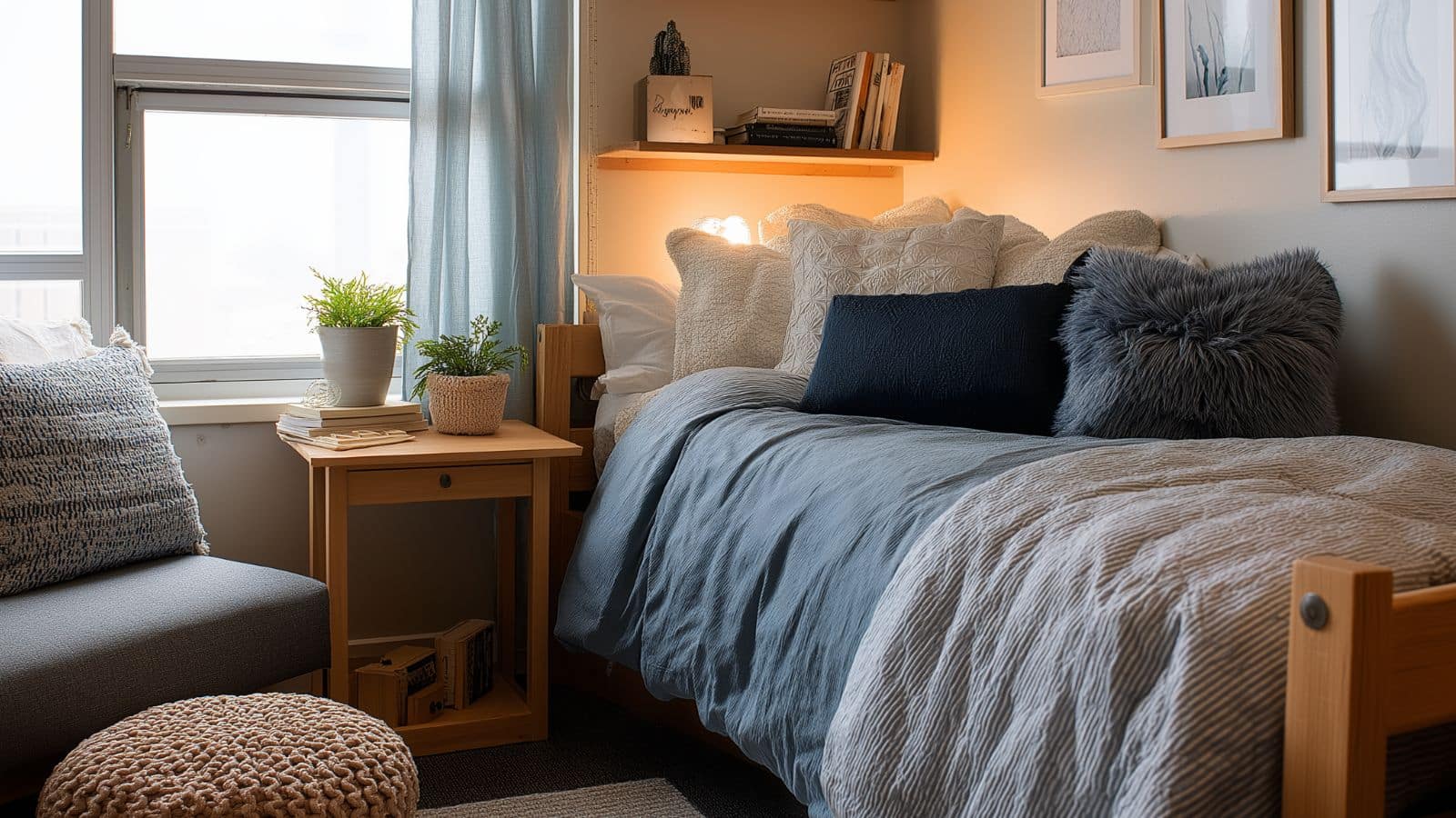 Create Cozy Blue Dorm Vibes: Relaxed College Living with Stylish Decor Ideas