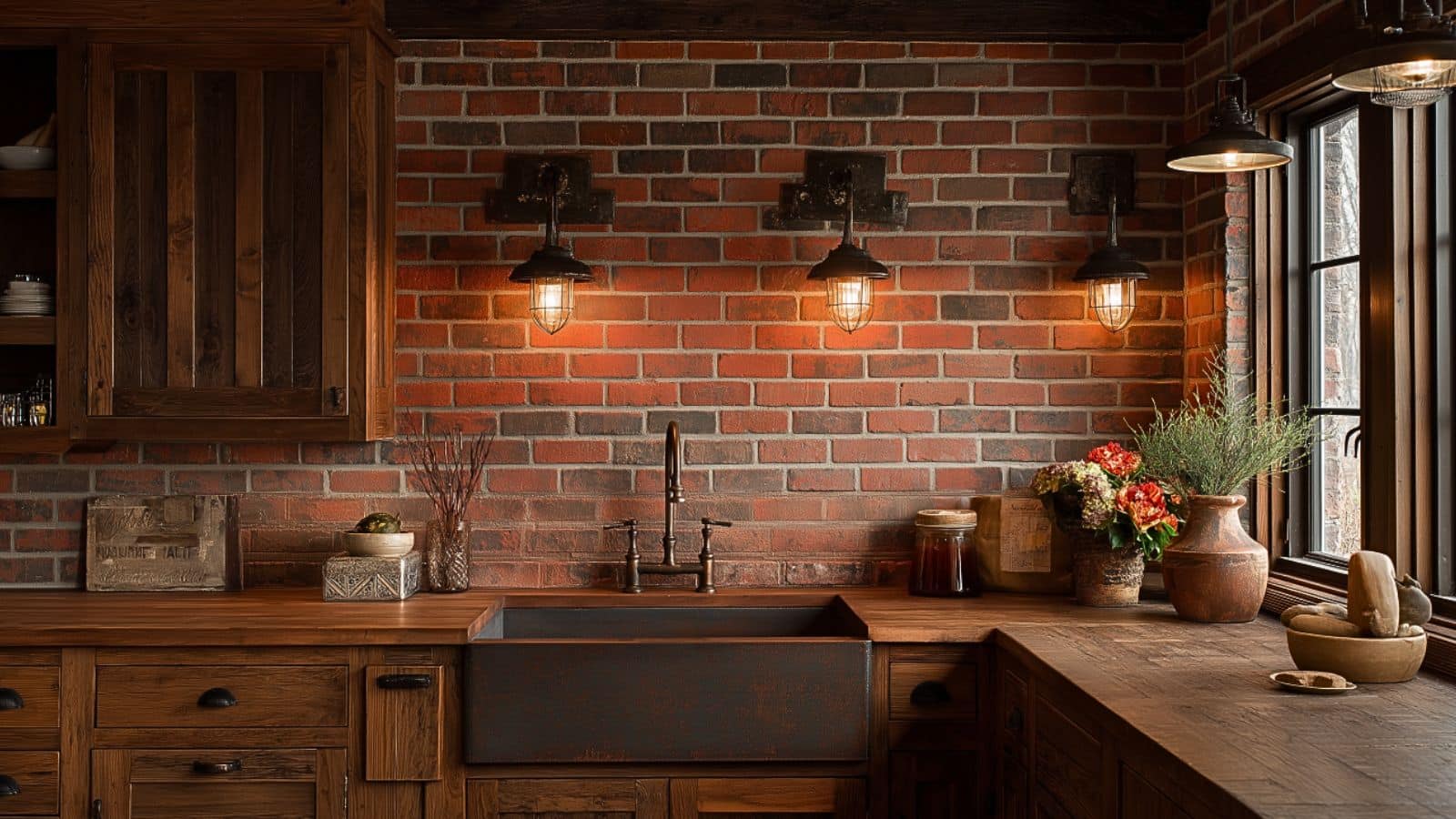 Transform Your Space with a Farmhouse Kitchen Brick Backsplash for Rustic Charm