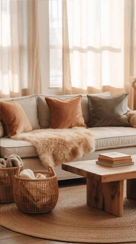 Dreamy and Cozy Living Room Design Ideas with Natural Elements for a Warm, Inviting Home