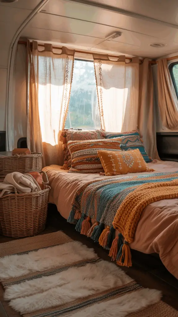 Stylish Rustic Camper Remodel with Boho Touches for a Cozy, Personalized Retreat